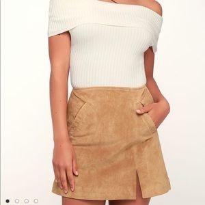 Blank NYC Venice Beach Tan Suede Leather Mini Skirt Size 27